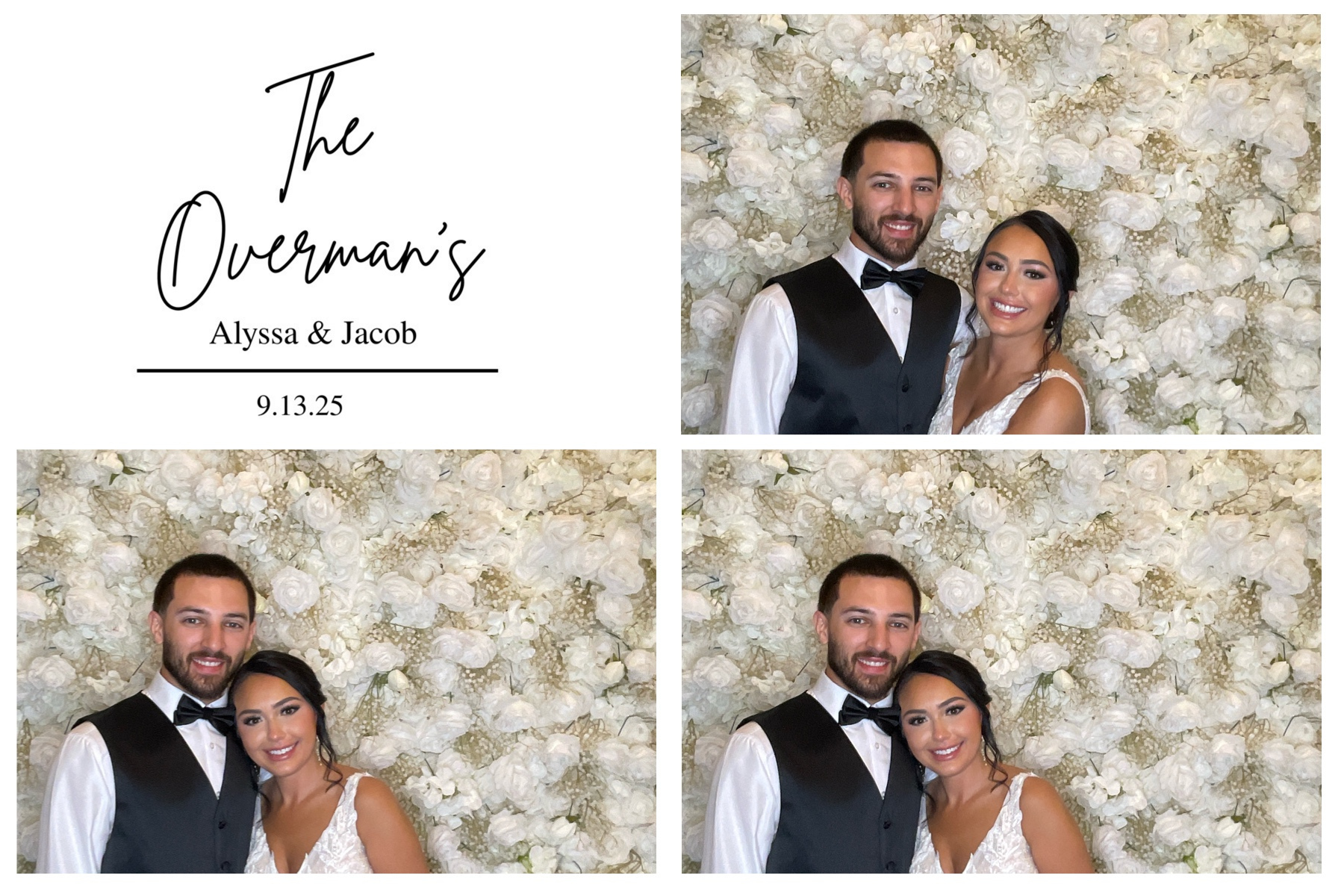 Printed wedding photo strip